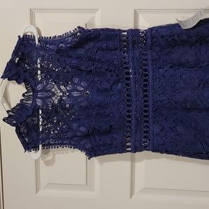Sexy saylor blue lace dress